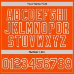 Personalized Orange White-Gray Bomber Full-Snap Varsity Letterman Jacket Team Custom Name and Number