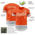 Personalized Orange White-Gray Line Authentic Baseball Jersey Team Custom Name and Number