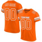 Personalized Orange White-Gray Mesh Authentic Football Jersey Team Custom Name and Number