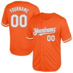 Personalized Orange White-Gray Mesh Authentic Throwback Baseball Jersey