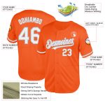 Personalized Orange White-Gray Mesh Authentic Throwback Baseball Jersey