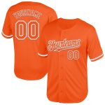 Personalized Orange White-Gray Mesh Authentic Throwback Baseball Jersey Team Custom Name and Number