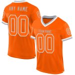 Personalized Orange White-Gray Mesh Authentic Throwback Football Jersey Team Custom Name and Number