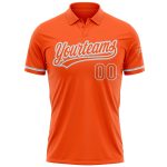 Personalized Orange White-Gray Performance Vapor Golf Polo Shirt Team Custom Name and Number