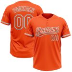 Personalized Orange White-Gray Two-Button Unisex Softball Jersey Team Custom Name and Number
