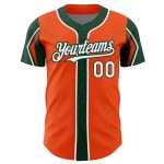 Personalized Orange White-Green 3 Colors Arm Shapes Authentic Baseball Jersey Team Custom Name and Number