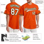 Personalized Orange White-Green Authentic Baseball Jersey Team Custom Name and Number