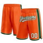 Personalized Orange White-Green Authentic Basketball Shorts Team Custom Name and Number