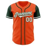 Personalized Orange White-Green Authentic Two Tone Baseball Jersey Team Custom Name and Number