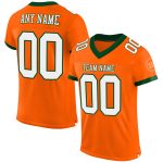 Personalized Orange White-Green Mesh Authentic Football Jersey