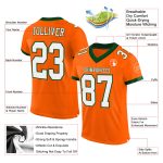 Personalized Orange White-Green Mesh Authentic Football Jersey