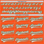 Personalized Orange White-Green Two-Button Unisex Softball Jersey Team Custom Name and Number