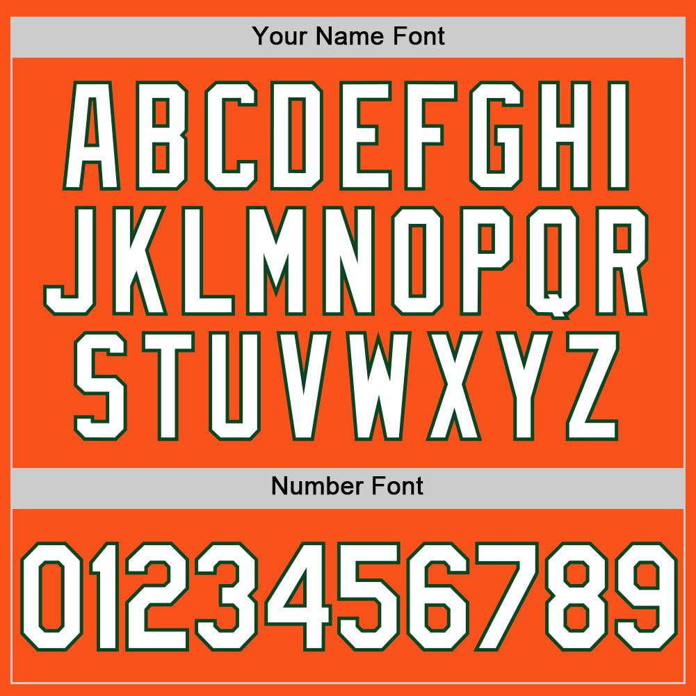 Personalized Orange White-Green Two-Button Unisex Softball Jersey Team Custom Name and Number Personalized Orange White-Green Two-Button Unisex Softball Jersey Team Custom Name and Number - Image 5