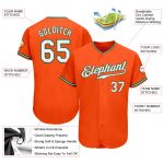 Personalized Orange White-Kelly Green Authentic Baseball Jersey