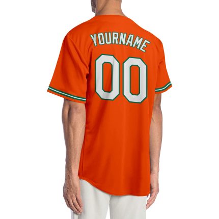 Personalized Orange White-Kelly Green Authentic Baseball Jersey Team Custom Name and Number