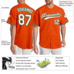 Personalized Orange White-Kelly Green Authentic Baseball Jersey Team Custom Name and Number