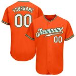 Personalized Orange White-Kelly Green Authentic Baseball Jersey