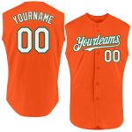 Personalized Orange White-Kelly Green Authentic Sleeveless Baseball Jersey