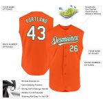 Personalized Orange White-Kelly Green Authentic Sleeveless Baseball Jersey