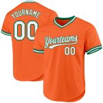 Personalized Orange White-Kelly Green Authentic Throwback Baseball Jersey Team Custom Name and Number