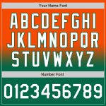 Personalized Orange White-Kelly Green Bomber Full-Snap Varsity Letterman Fade Fashion Jacket Team Custom Name and Number