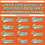 Personalized Orange White-Kelly Green Hockey Lace Neck Jersey Team Custom Name and Number