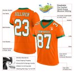 Personalized Orange White-Kelly Green Mesh Authentic Football Jersey