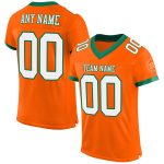 Personalized Orange White-Kelly Green Mesh Authentic Football Jersey