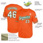 Personalized Orange White-Kelly Green Mesh Authentic Throwback Baseball Jersey Team Custom Name and Number