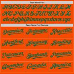 Personalized Orange White-Kelly Green Pinstripe Authentic Split Fashion Baseball Jersey Team Custom Name and Number