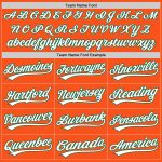 Personalized Orange White-Kelly Green Two-Button Unisex Softball Jersey Team Custom Name and Number
