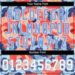 Personalized Orange White-Light Blue 3D Pattern Design Flowers Authentic Baseball Jersey Team Custom Name and Number