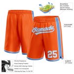 Personalized Orange White-Light Blue Authentic Basketball Shorts Team Custom Name and Number