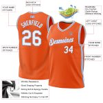 Personalized Orange White-Light Blue Authentic Throwback Basketball Jersey Team Custom Name and Number