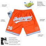 Personalized Orange White-Light Blue Authentic Throwback Basketball Shorts