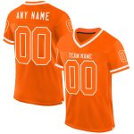 Personalized Orange White Mesh Authentic Throwback Football Jersey Team Custom Name and Number