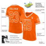 Personalized Orange White Mesh Authentic Throwback Football Jersey Team Custom Name and Number