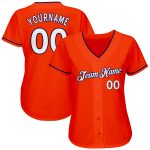 Personalized Orange White-Navy Authentic Baseball Jersey