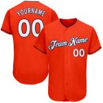 Personalized Orange White-Navy Authentic Baseball Jersey