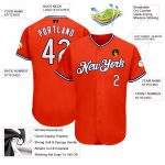 Personalized Orange White-Navy Authentic Baseball Jersey Team Custom Name and Number