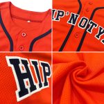 Personalized Orange White-Navy Authentic Baseball Jersey Team Custom Name and Number