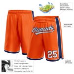 Personalized Orange White-Navy Authentic Basketball Shorts Team Custom Name and Number