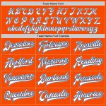 Personalized Orange White Navy-Gray Bomber Full-Snap Varsity Letterman Jacket Team Custom Name and Number