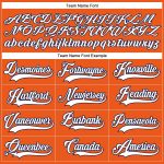 Personalized Orange White-Navy Hockey Lace Neck Jersey Team Custom Name and Number