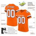 Personalized Orange White-Navy Mesh Authentic Football Jersey