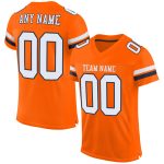 Personalized Orange White-Navy Mesh Authentic Football Jersey