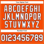 Personalized Orange White-Navy Performance T-Shirt Team Custom Name and Number