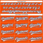 Personalized Orange White-Navy Performance Vapor Golf Polo Shirt Team Custom Name and Number