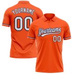 Personalized Orange White-Navy Performance Vapor Golf Polo Shirt Team Custom Name and Number