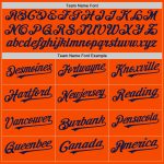 Personalized Orange White-Navy Pinstripe Authentic Split Fashion Baseball Jersey Team Custom Name and Number